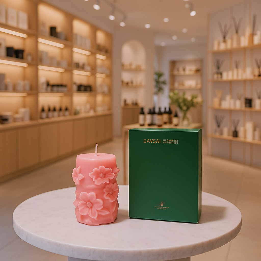 Blooming Dawn Sculptural Scented Candle 150g | Handcrafted Soy Wax | Tropical Fruits / Shakespeare Rose / Blackberry / Floral | Luxury Home Fragrance & Gift