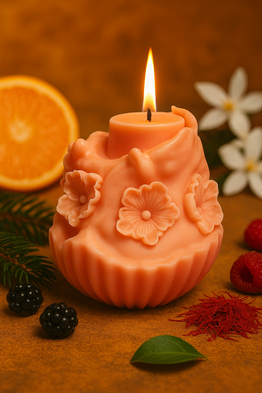 Night Sakura Whisper Large Sculptural Scented Candle | 530g Handcrafted Soy Wax | Luxury Home Fragrance & Gift