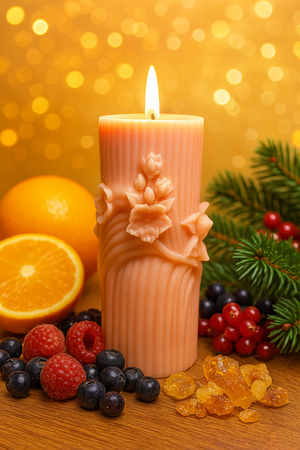 Serenity Woods Sculptural Candle 576g | Handcrafted Soy Wax Luxury Floral Gift