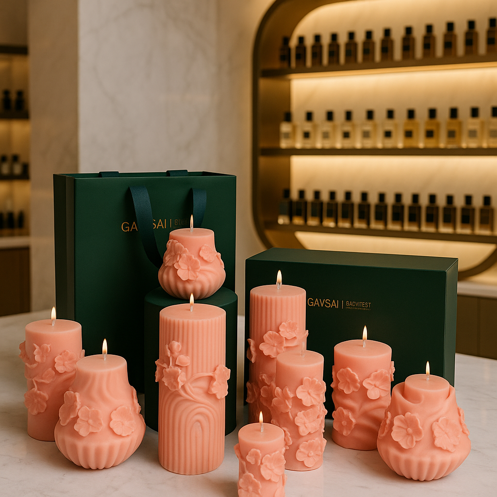 alt="Night Sakura Whisper sculptural soy candle floral fragrance 150g"