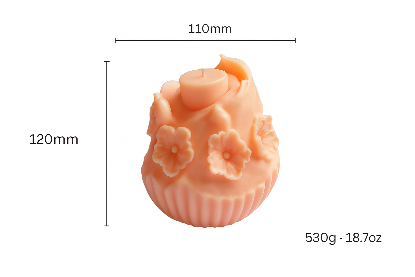Night Sakura Whisper Large Sculptural Scented Candle | 530g Handcrafted Soy Wax | Luxury Home Fragrance & Gift