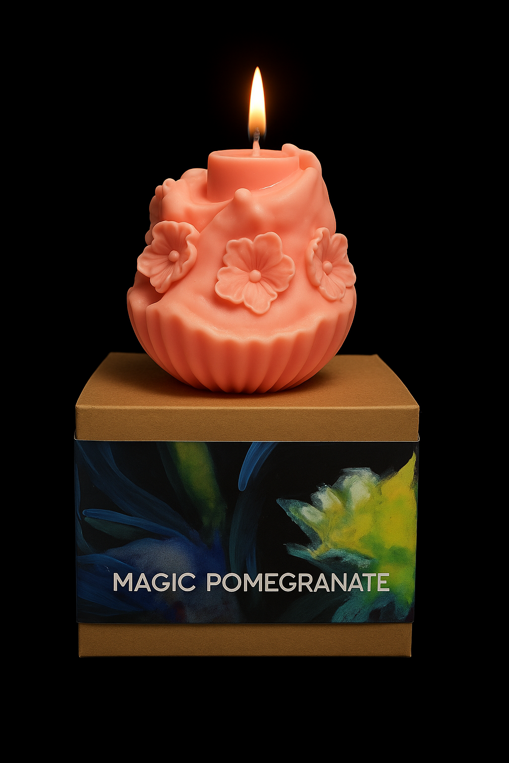 Night Sakura Whisper Sculptural Candle 150g | Handcrafted Floral Soy Wax Luxury Gift  Artist signed edition