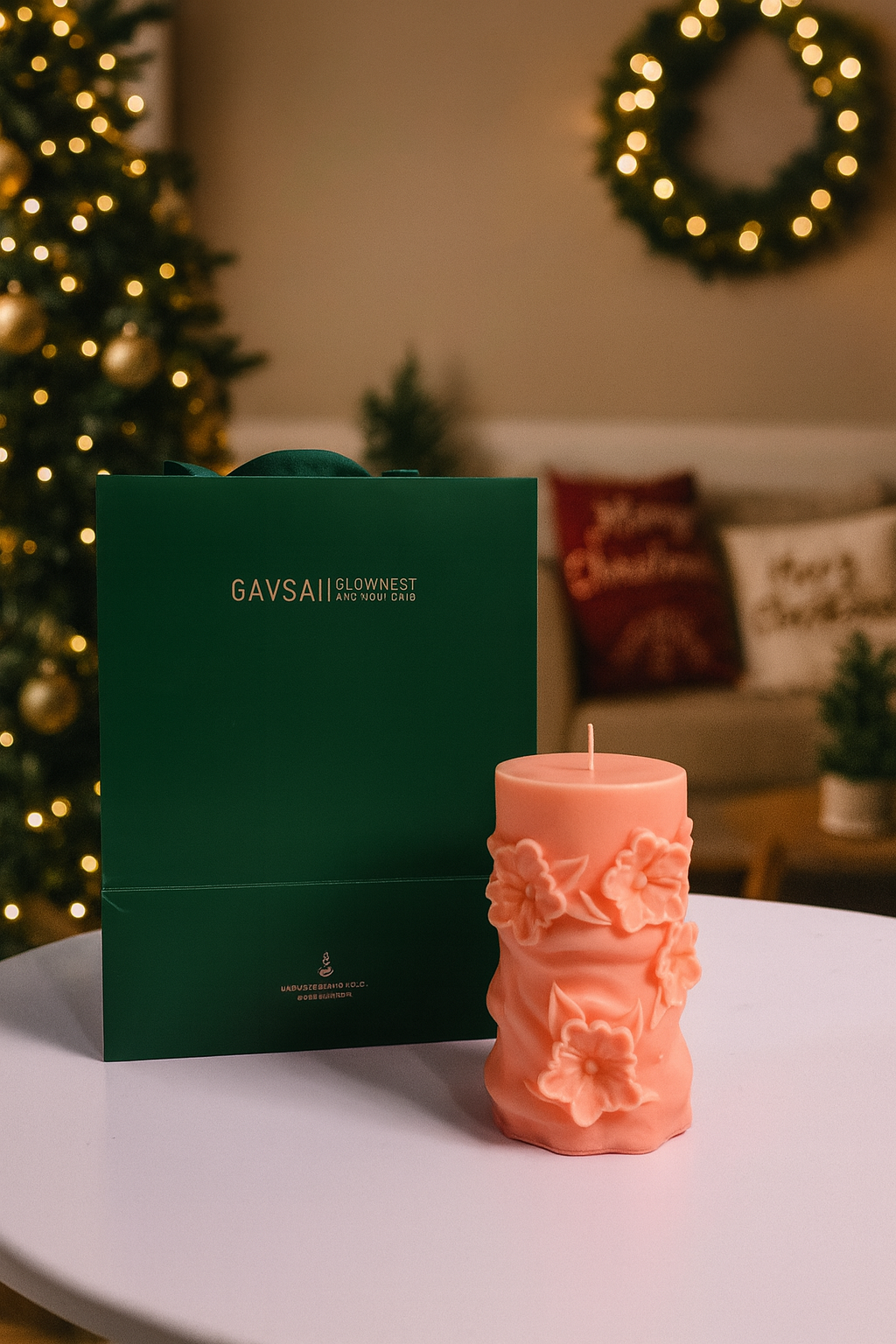 Floral Dawn Glow Sculptural Candle 444g | Handcrafted Soy Wax Luxury Floral Gift