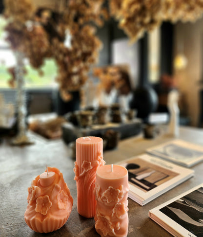 Night Sakura Whisper Large Sculptural Scented Candle | 530g Handcrafted Soy Wax | Luxury Home Fragrance & Gift
