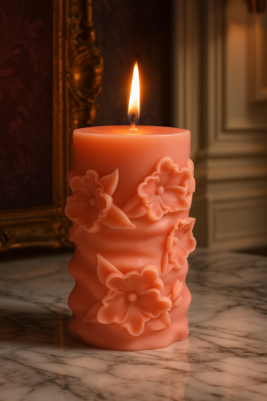 Floral Dawn Glow Sculptural Candle 444g | Handcrafted Soy Wax Luxury Floral Gift
