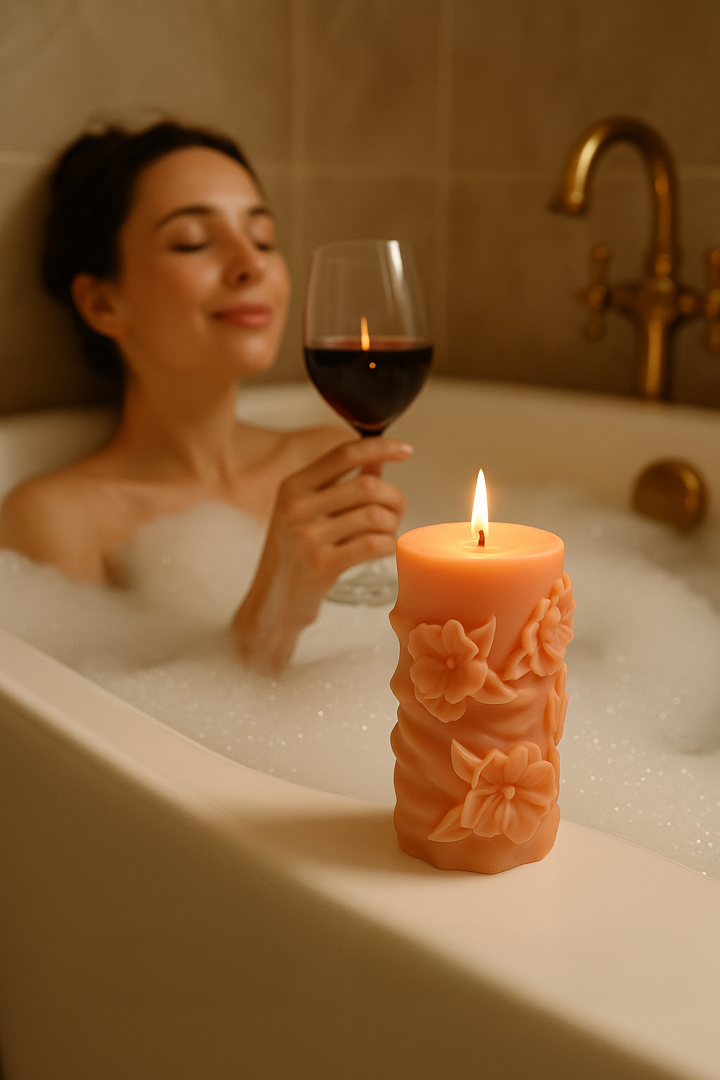 Blooming Dawn Sculptural Scented Candle 150g | Handcrafted Soy Wax | Tropical Fruits / Shakespeare Rose / Blackberry / Floral | Luxury Home Fragrance & Gift