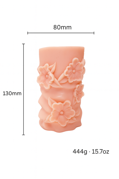 alt="Floral Dawn Glow 444g sculptural soy candle handcrafted floral luxury gift"