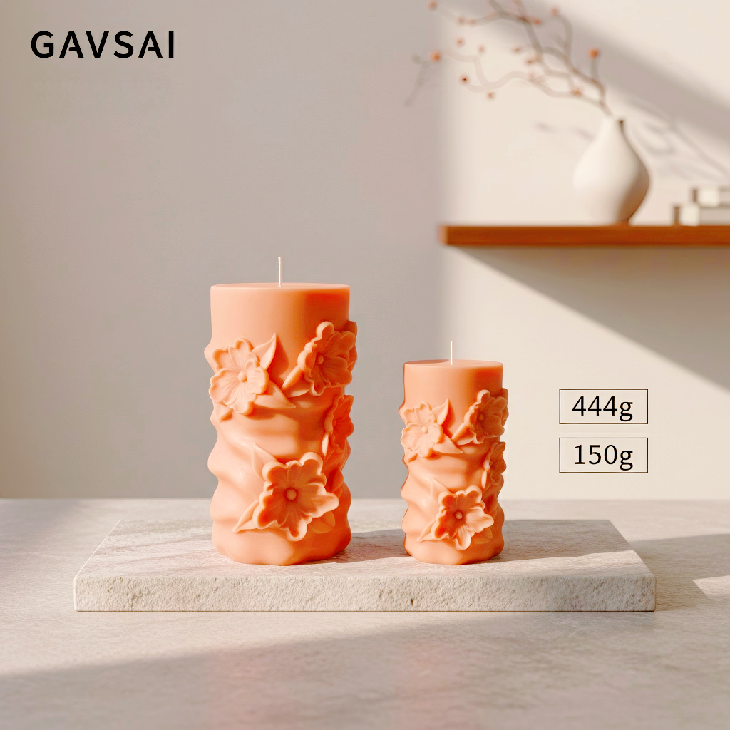 Floral Dawn Glow Sculptural Candle 444g | Handcrafted Soy Wax Luxury Floral Gift