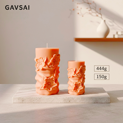 Floral Dawn Glow Sculptural Candle 444g | Handcrafted Soy Wax Luxury Floral Gift