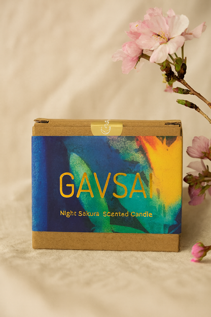 Night Sakura Whisper Sculptural Candle 150g | Handcrafted Floral Soy Wax Luxury Gift  Artist signed edition